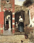 Pieter de Hooch the courtyard of a house in delft oil on canvas